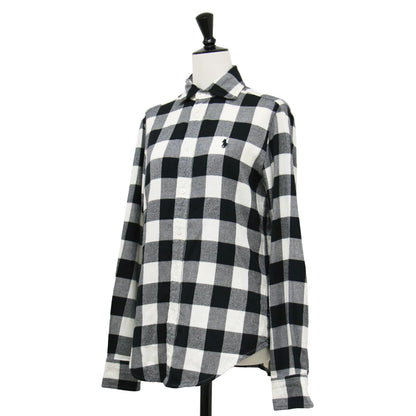 クラシックフィット ブロックチェック シャツ / ブラウス 長袖 コンパクト ポニー刺繍 コットン