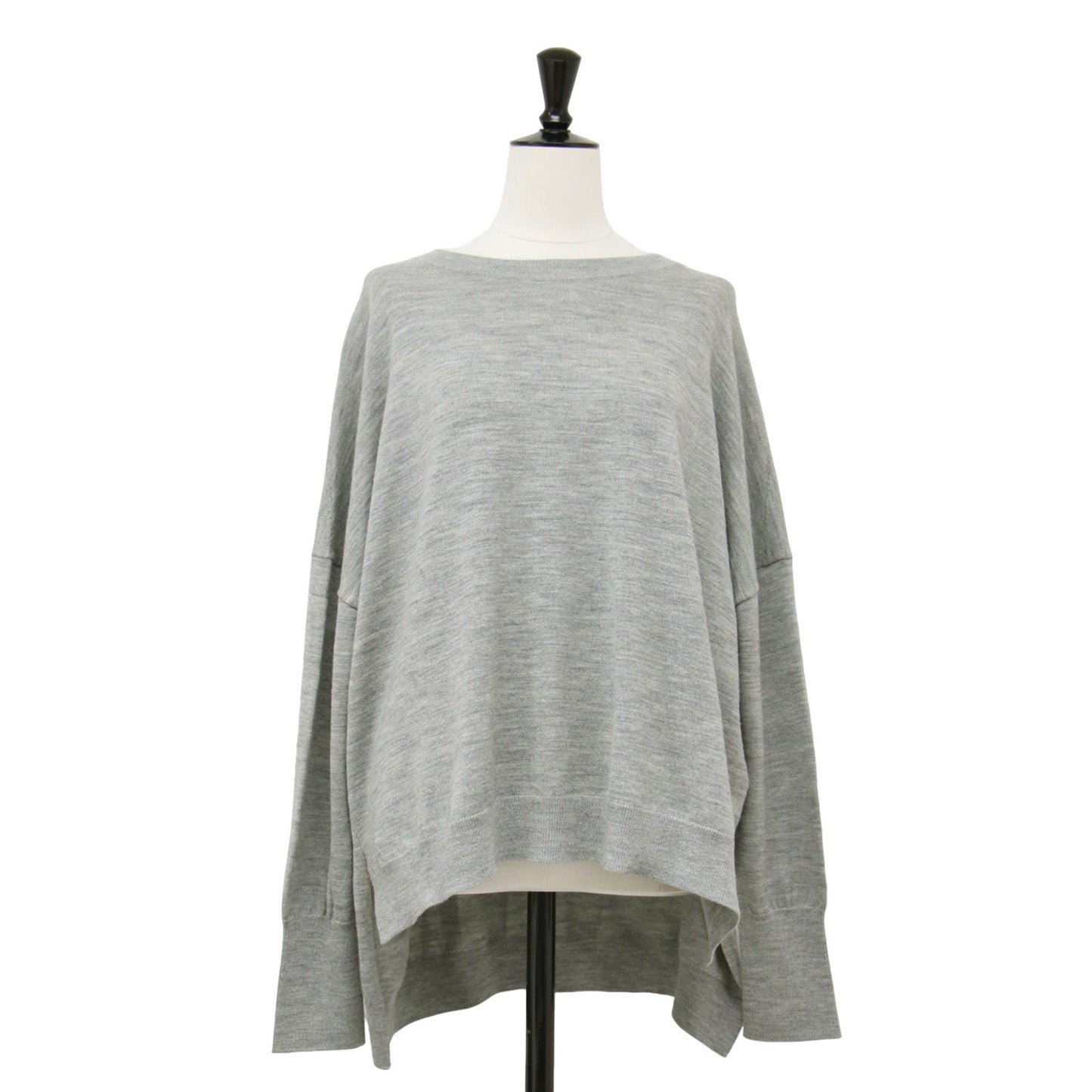 21秋冬 サイドスリット ニット / SIDE SLIT KNIT プルオーバー 長袖 クルーネック ドロップショルダー ワイド ウール