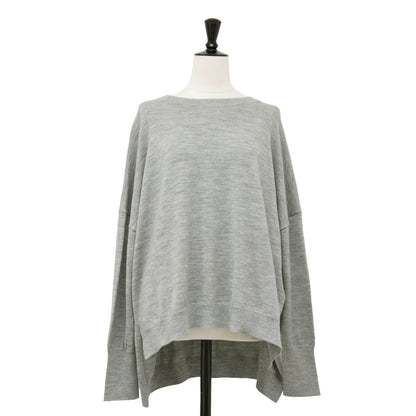 21秋冬 サイドスリット ニット / SIDE SLIT KNIT プルオーバー 長袖 クルーネック ドロップショルダー ワイド ウール