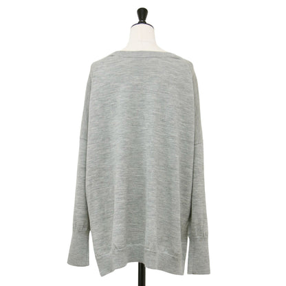 21秋冬 サイドスリット ニット / SIDE SLIT KNIT プルオーバー 長袖 クルーネック ドロップショルダー ワイド ウール