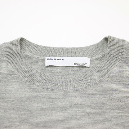 21秋冬 サイドスリット ニット / SIDE SLIT KNIT プルオーバー 長袖 クルーネック ドロップショルダー ワイド ウール