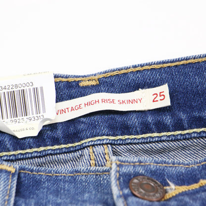 ヴィンテージ ハイライズ スキニー デニム パンツ 721 / VINTAGE HIGH RISE SKINNY パッチワーク ストレッチ ダメージ加工 コットン