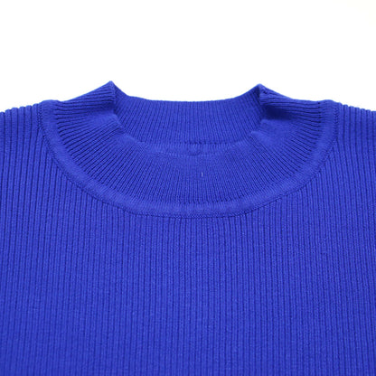 24春夏 ハイネック ニット組 バルーンシルエット ワンピース / ドレス ノースリーブ ロング丈 リブ タック ギャザー