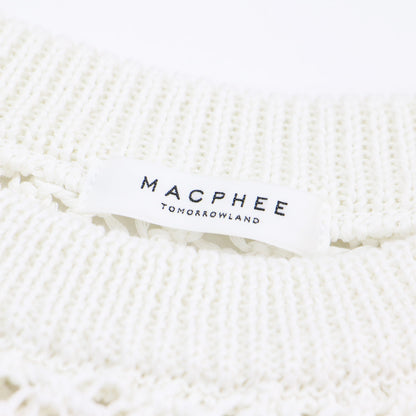 メッシュ コットン クルーネック ベスト / ニット ドロップショルダー リネンライク