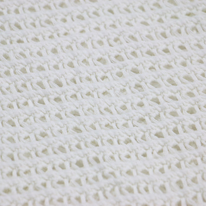 メッシュ コットン クルーネック ベスト / ニット ドロップショルダー リネンライク