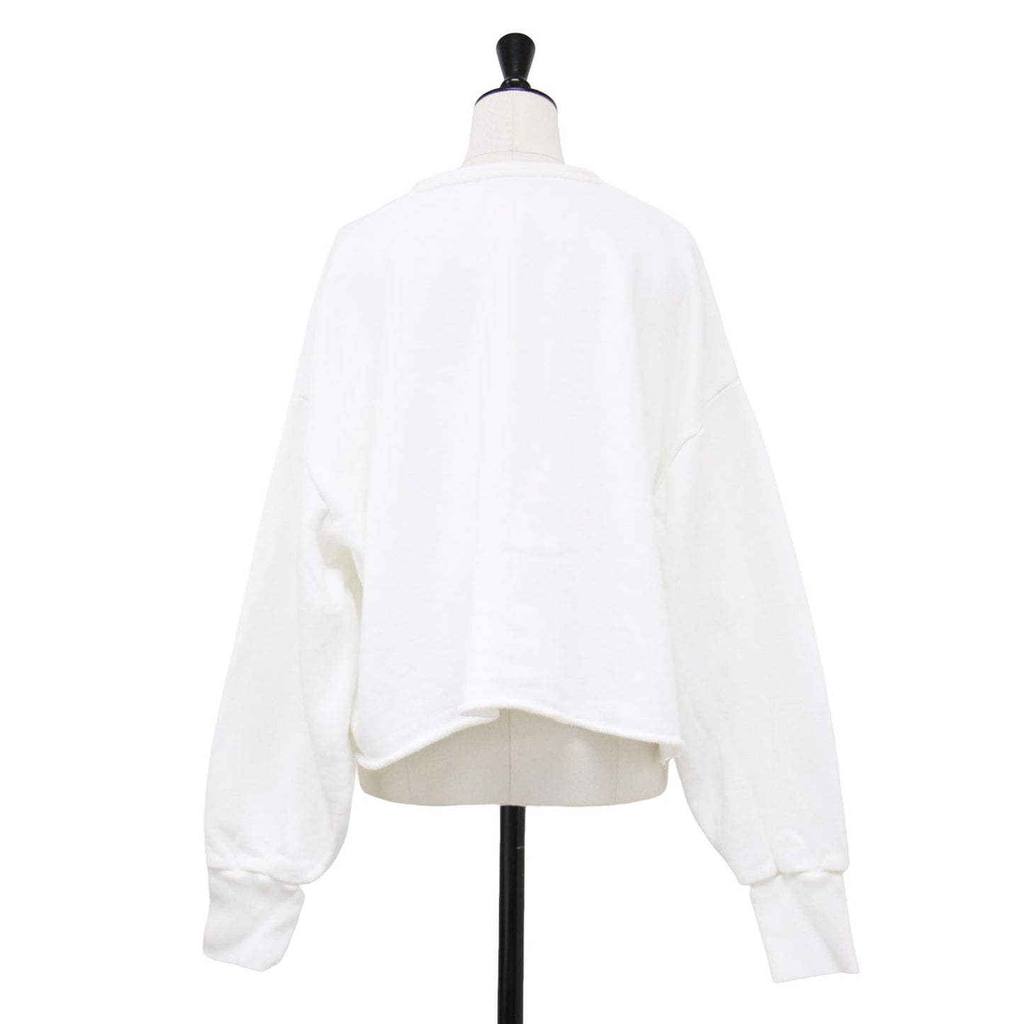 24春夏 スウェット Vネック プルオーバー / 長袖 クロップド丈 カットオフ コットン