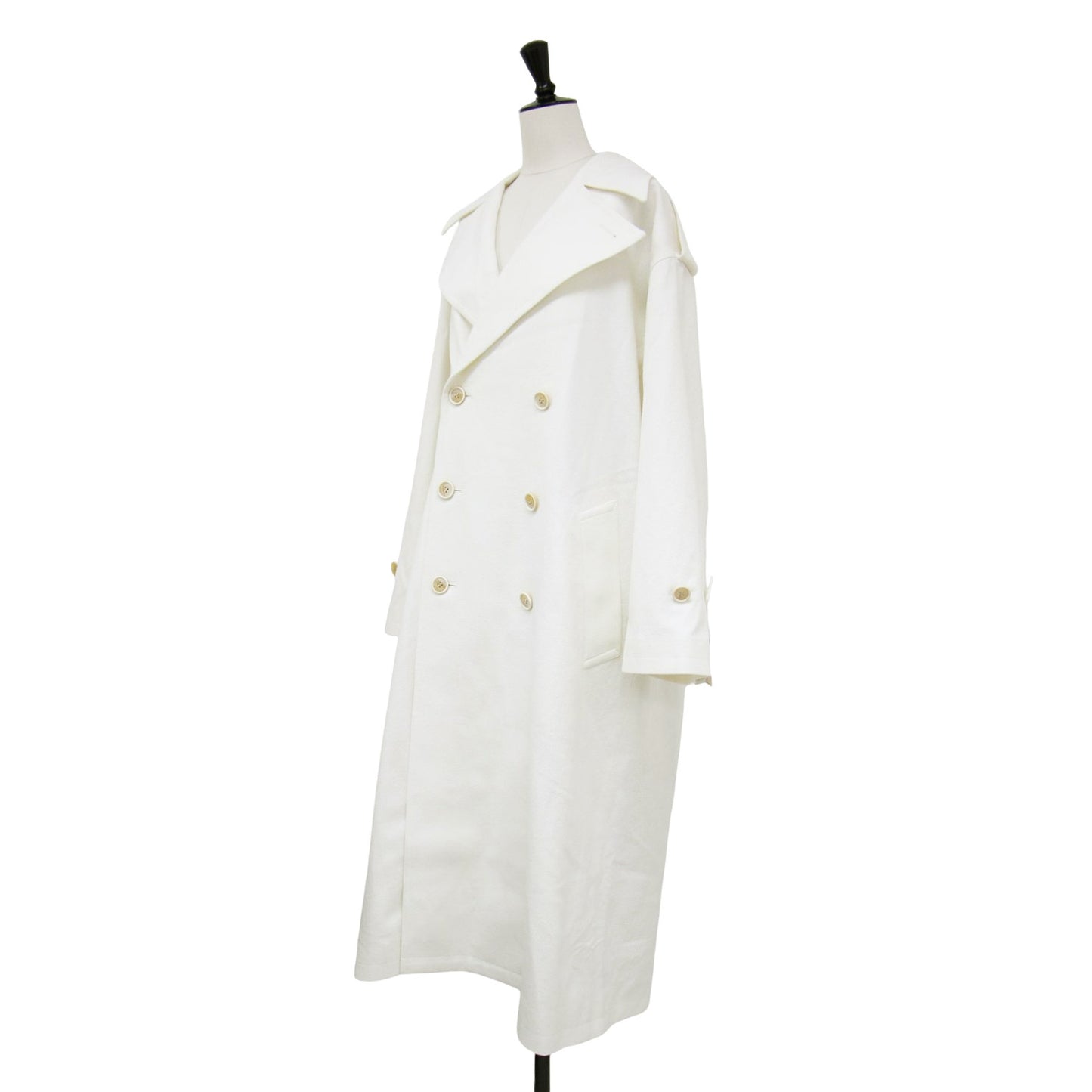 24春夏 コットン シルク ロングコート / トレンチコート オーバーサイズ ネップ