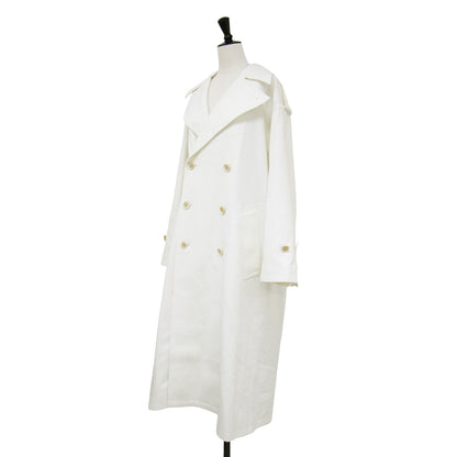 24春夏 コットン シルク ロングコート / トレンチコート オーバーサイズ ネップ