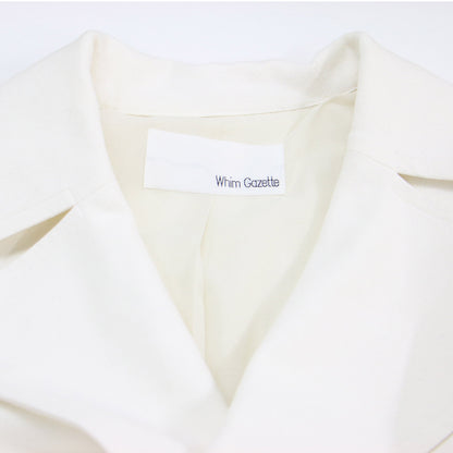 24春夏 コットン シルク ロングコート / トレンチコート オーバーサイズ ネップ