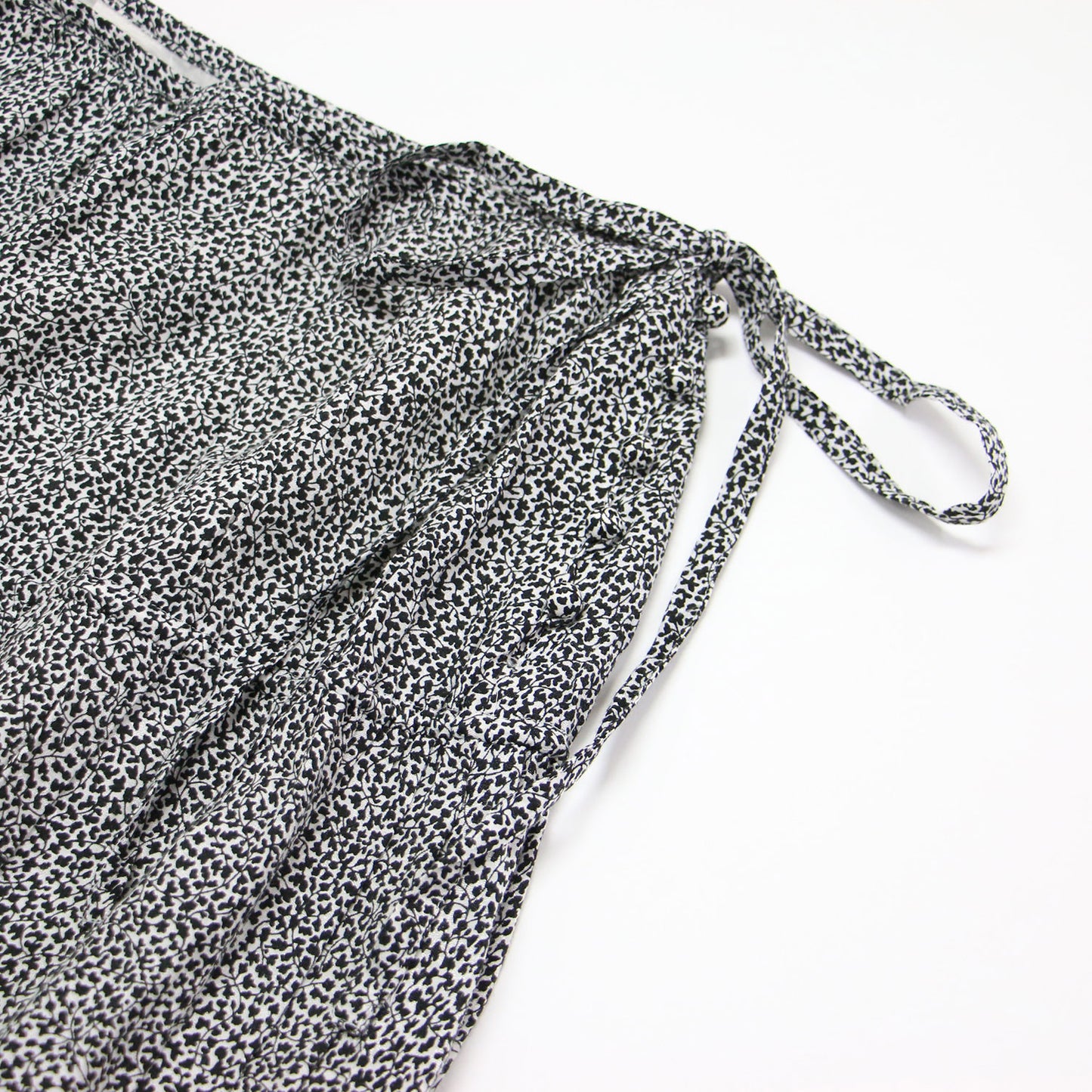 21秋冬 プリント ティアード ギャザー ロング スカート / フレア 総柄 リボン コットン