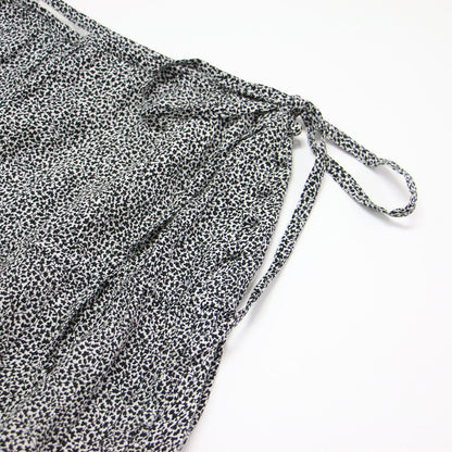 21秋冬 プリント ティアード ギャザー ロング スカート / フレア 総柄 リボン コットン