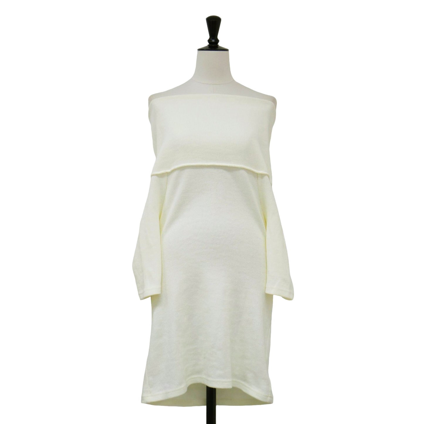 オフショルダー トップス / OFF SHOULDER TOPS ニット 5分袖 リブ