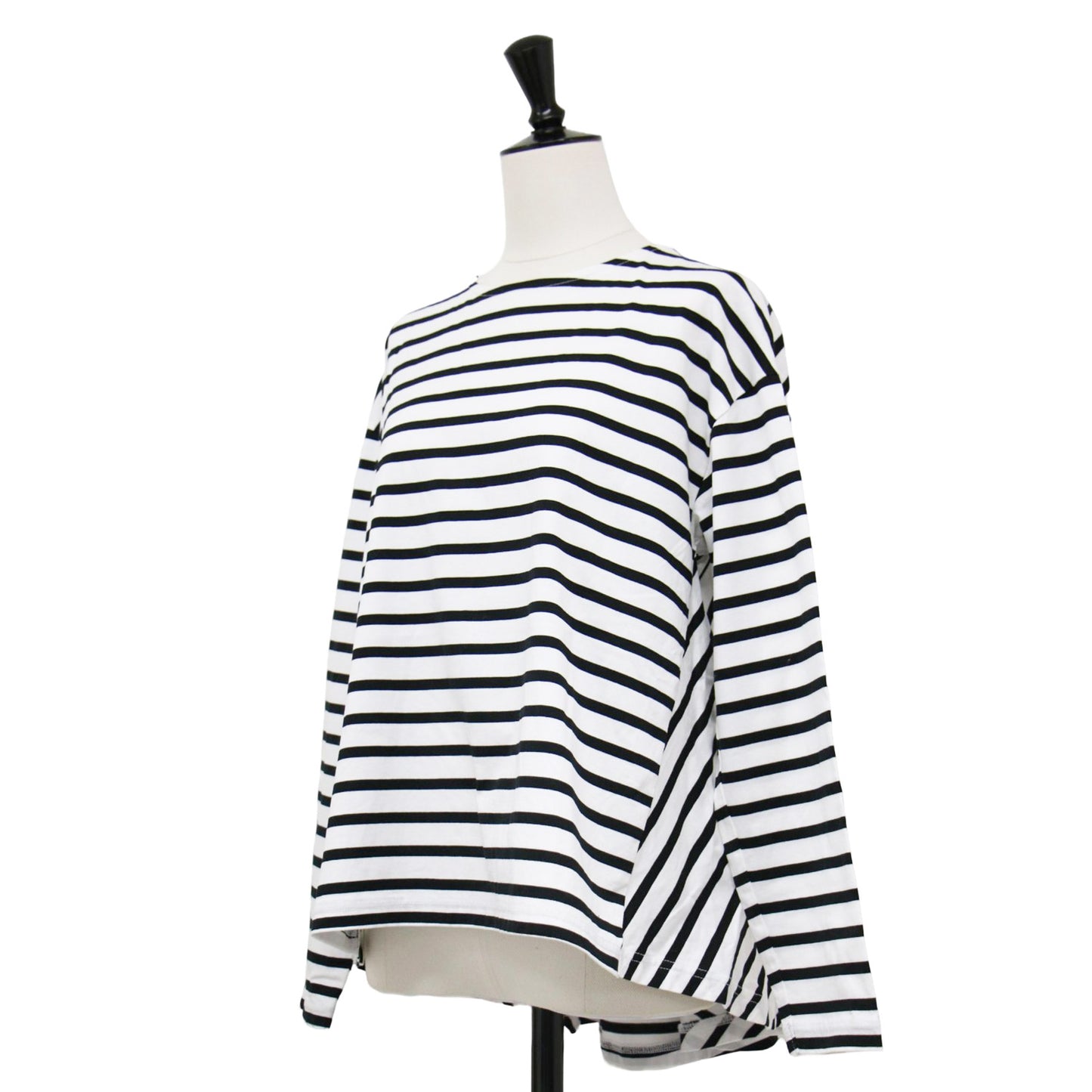 21春夏 バックフレア ロングスリーブ Tシャツ / カットソー クルーネック ワイド ボーダー コットン