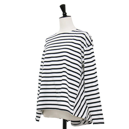 21春夏 バックフレア ロングスリーブ Tシャツ / カットソー クルーネック ワイド ボーダー コットン