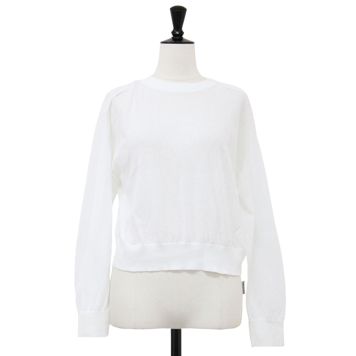 シアー クロップド プルオーバー ニット / Airy Cotton Cropped CN PO J ショート丈 クルーネック 長袖 コットン