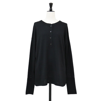 25春夏 ウォッシャブル 2WAY ヘンリー プルオーバー / ニット ワイド タック スリット