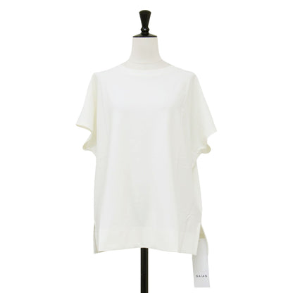 ワイド カットソー / Tシャツ プルオーバー 半袖 フレンチスリーブ スリット オーバーサイズ ストレッチ ウォッシャブル