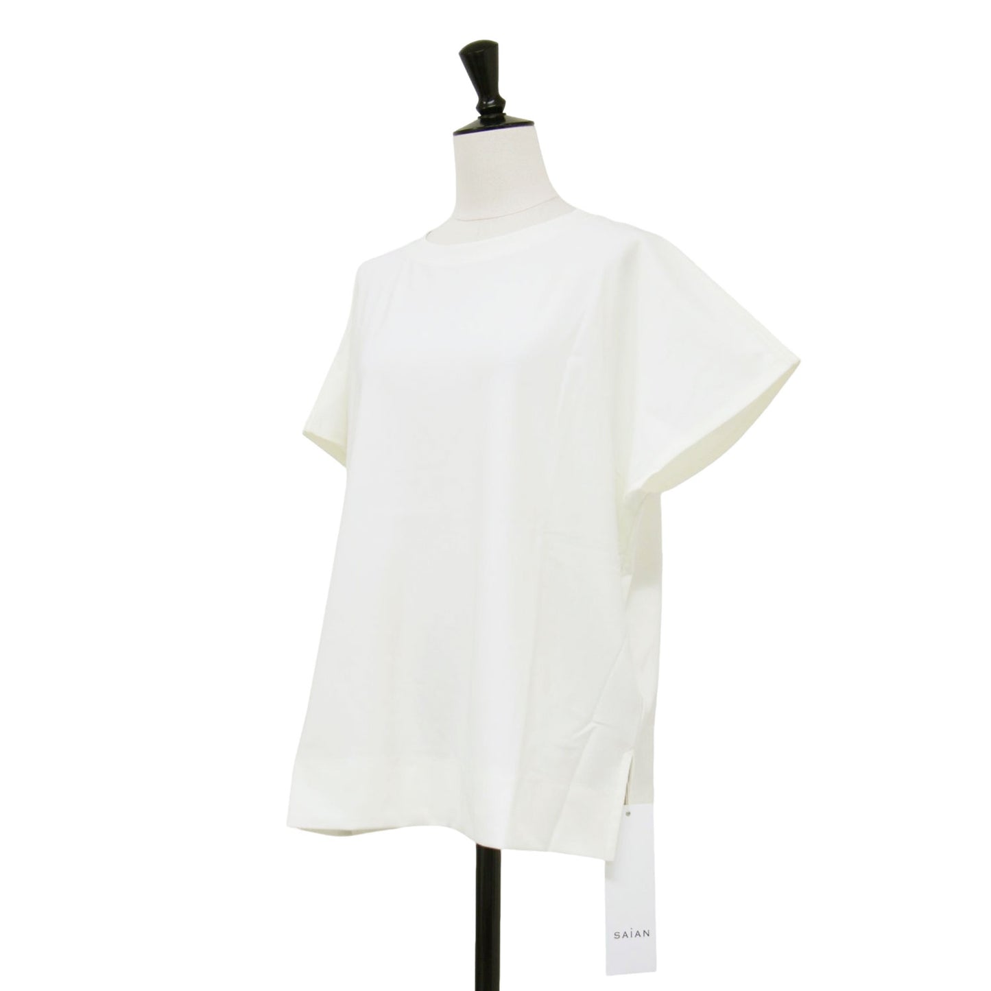 ワイド カットソー / Tシャツ プルオーバー 半袖 フレンチスリーブ スリット オーバーサイズ ストレッチ ウォッシャブル