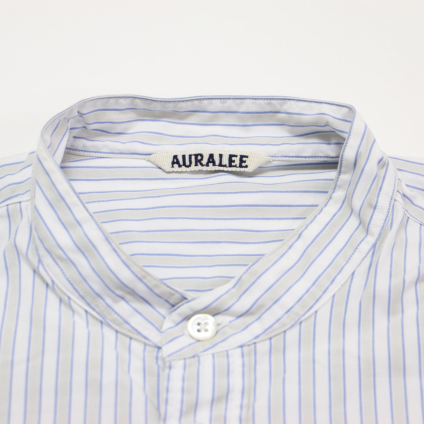20春夏 ノーカラー ストライプ ノースリーブ ワイド シャツ / WASHED FINX TWILL STRIPE SLEEVELESS SHIRTS ブラウス コットン