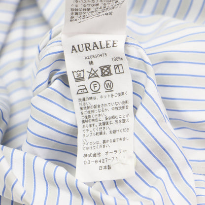 20春夏 ノーカラー ストライプ ノースリーブ ワイド シャツ / WASHED FINX TWILL STRIPE SLEEVELESS SHIRTS ブラウス コットン