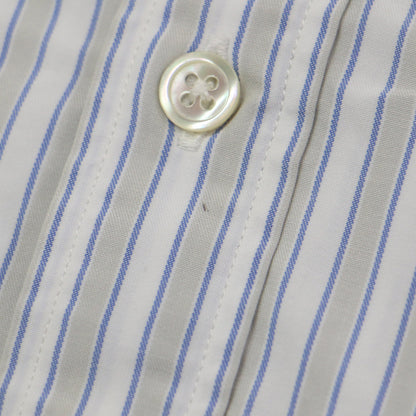 20春夏 ノーカラー ストライプ ノースリーブ ワイド シャツ / WASHED FINX TWILL STRIPE SLEEVELESS SHIRTS ブラウス コットン