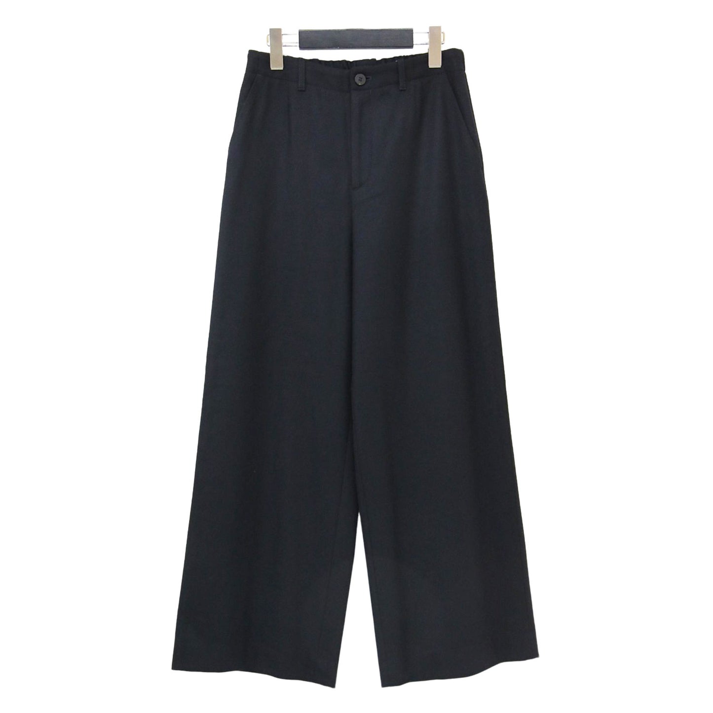 ウール ツイル ミディアム ワイドパンツ / ハイウエスト フルレングス ストレート