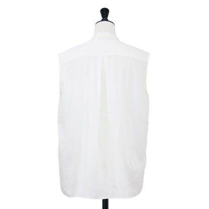 23春夏 キース エンブロイダリー ボウタイ ブラウス / ノースリーブ スタンドカラー リボン 刺繍