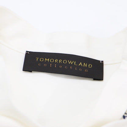 23春夏 キース エンブロイダリー ボウタイ ブラウス / ノースリーブ スタンドカラー リボン 刺繍