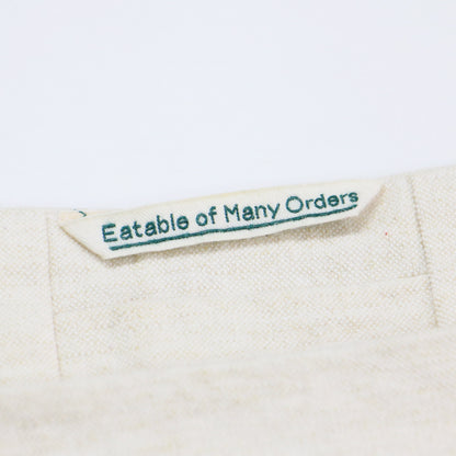 パフスリーブ ツイード ドッキング トップス / ブラウス ボートネック 半袖 切替 コットン バンブー シルク