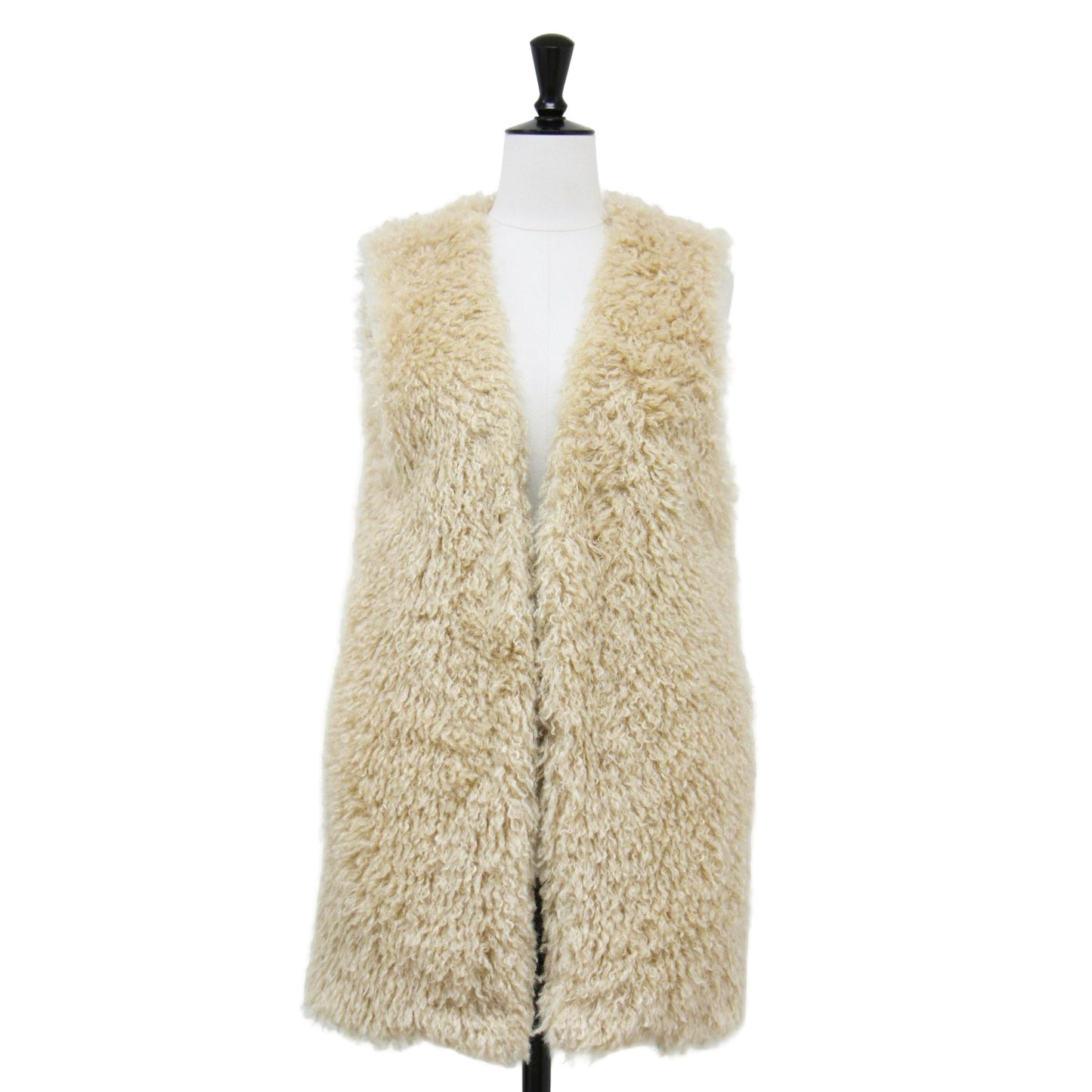 24春夏 フェイクファー ベスト / ジレ ミドル丈 カーリー エコファー