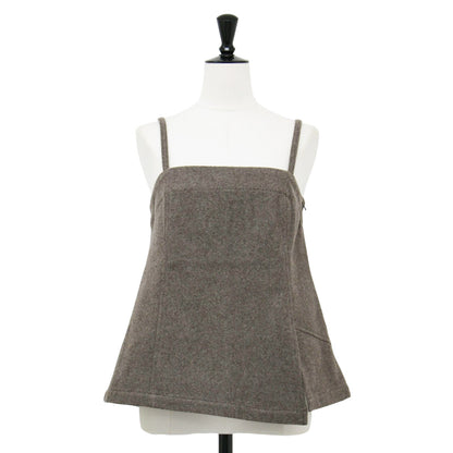 24秋冬 ウール メルトン キャミソール トップス / ブラウス Aライン スリット タック