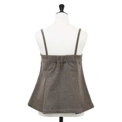 24秋冬 ウール メルトン キャミソール トップス / ブラウス Aライン スリット タック