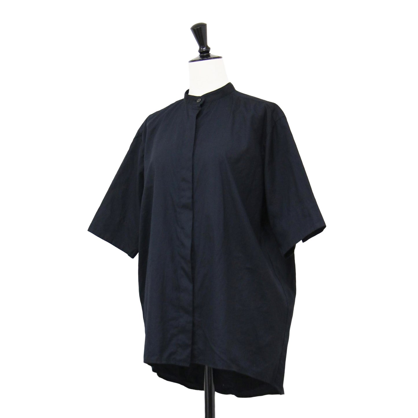 ショートスリーブ シャツ / SHORT SLEEVE SHIRT ブラウス 半袖 バンドカラー コットン