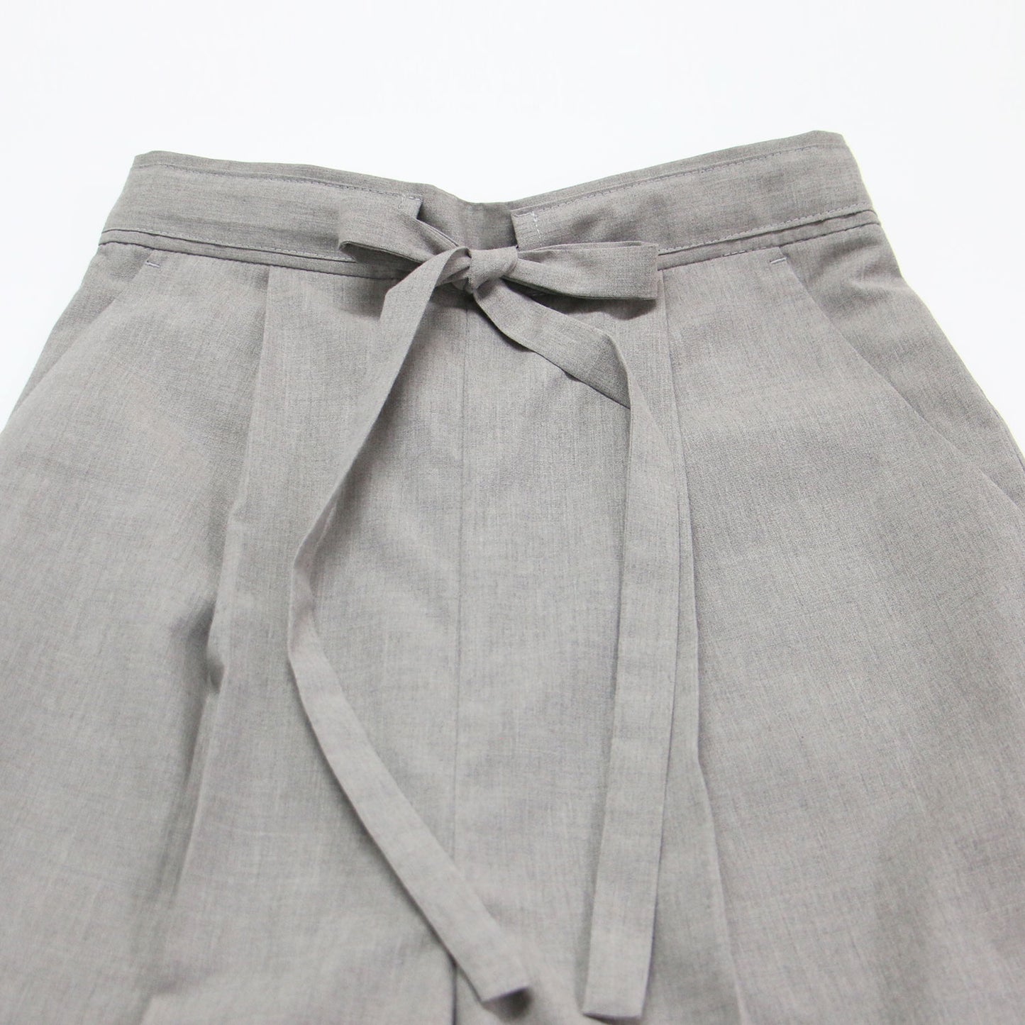 ウエストリボン付き ワイド パンツ / タック ハイウエスト