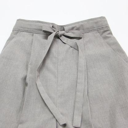 ウエストリボン付き ワイド パンツ / タック ハイウエスト