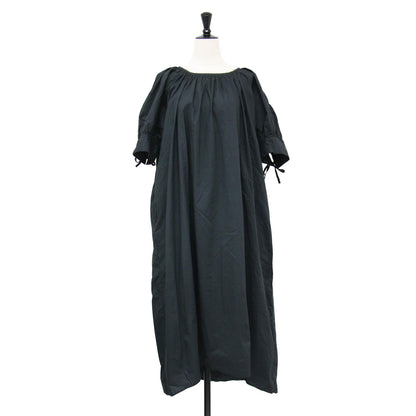 22秋冬 パフスリーブ ドレス / PUFF SLEEVE DRESS ワンピース ロング丈 半袖 ギャザー コットン