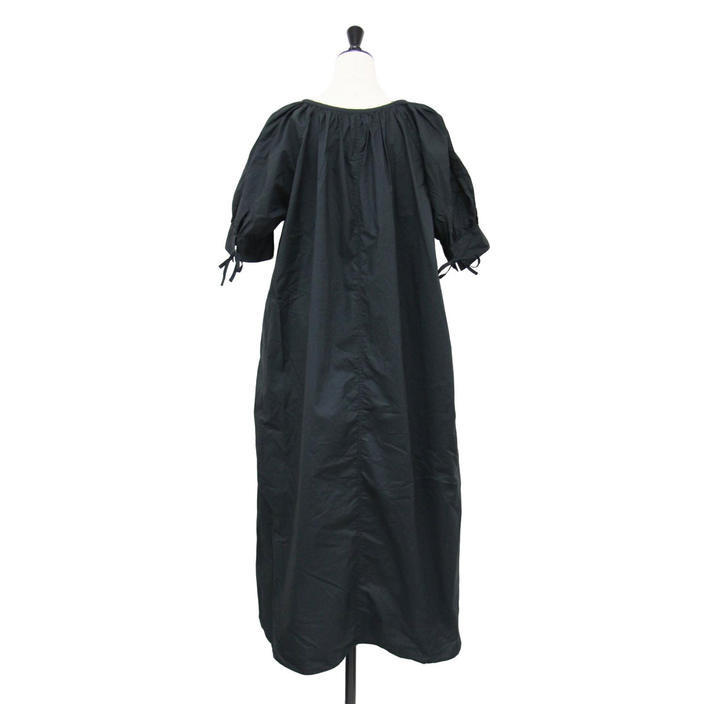22秋冬 パフスリーブ ドレス / PUFF SLEEVE DRESS ワンピース ロング丈 半袖 ギャザー コットン