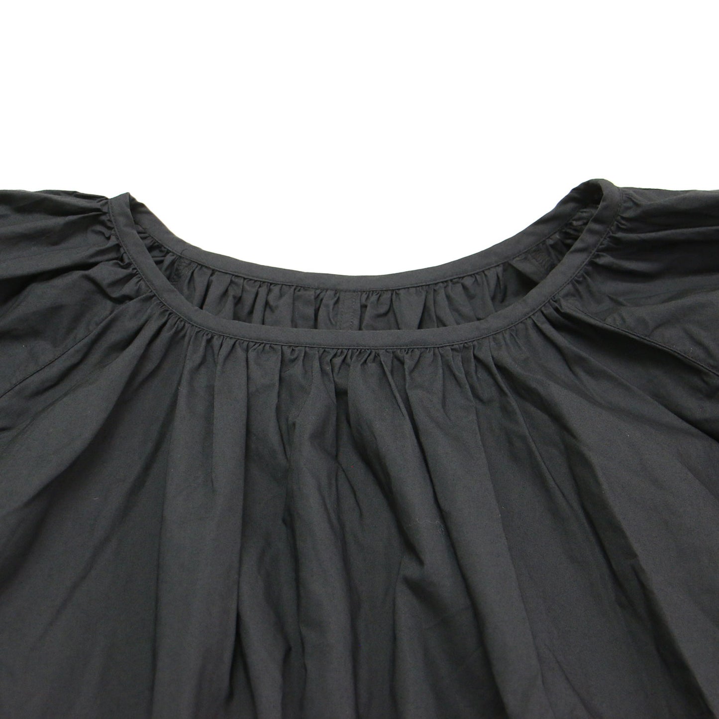 22秋冬 パフスリーブ ドレス / PUFF SLEEVE DRESS ワンピース ロング丈 半袖 ギャザー コットン