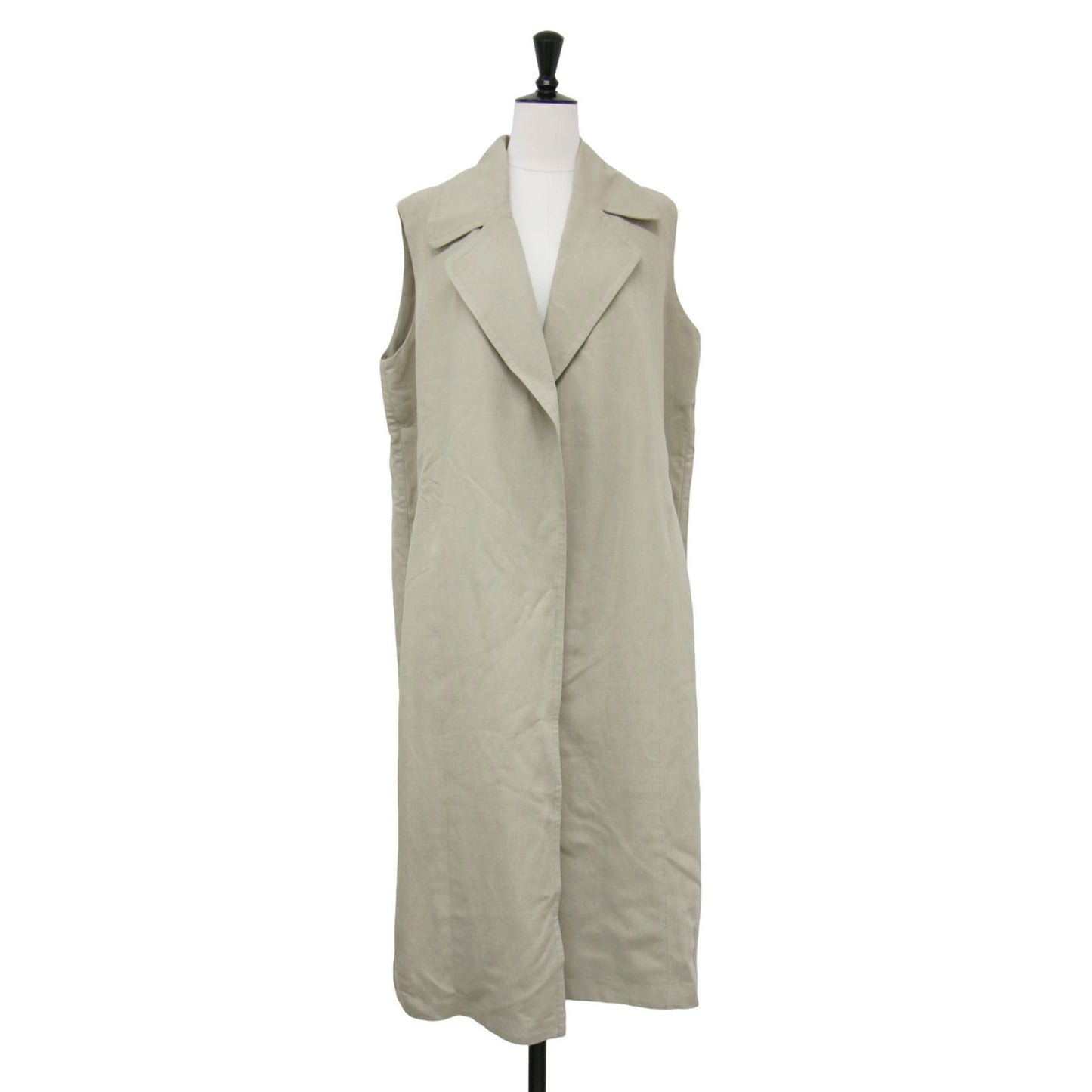 24春夏 テーラード ロング ジレ / ベスト オーバーサイズ リネン
