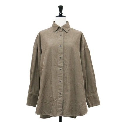 コーデュロイ オーバーサイズ シャツ / 長袖 レギュラーカラー コットン