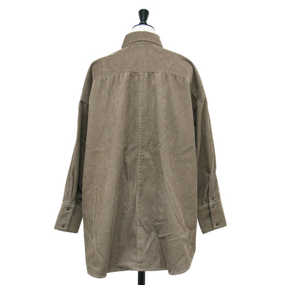 コーデュロイ オーバーサイズ シャツ / 長袖 レギュラーカラー コットン