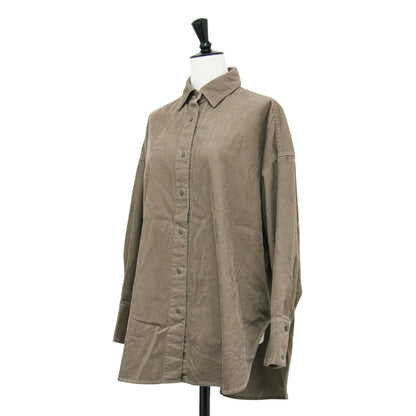 コーデュロイ オーバーサイズ シャツ / 長袖 レギュラーカラー コットン