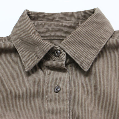 コーデュロイ オーバーサイズ シャツ / 長袖 レギュラーカラー コットン