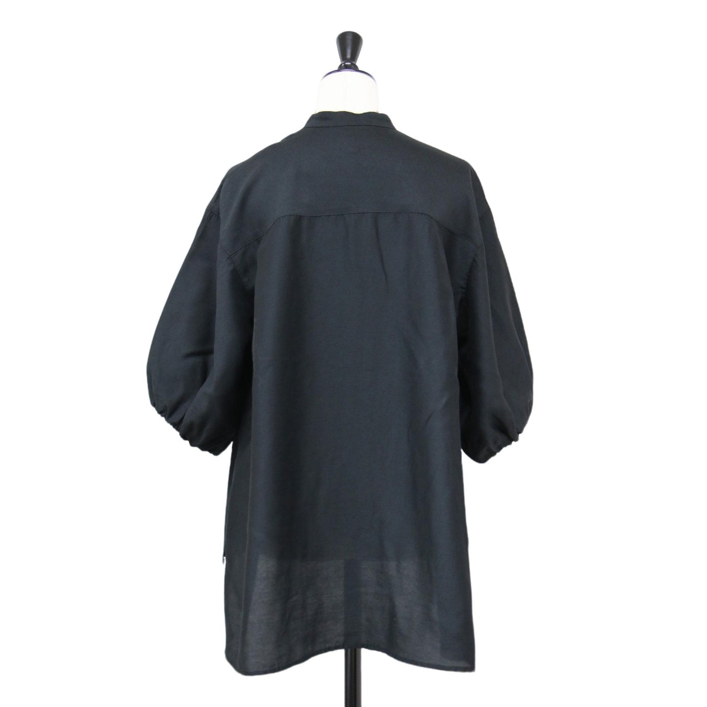 24春夏 パフスリーブ ブラウス / シャツ 5分袖 バンドカラー Aライン