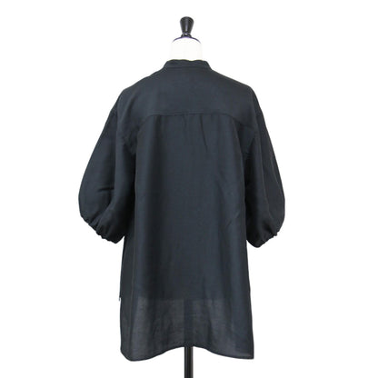 24春夏 パフスリーブ ブラウス / シャツ 5分袖 バンドカラー Aライン