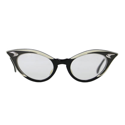 キャットアイ セルフレーム 眼鏡 / アイウェア 配色 メタル パーツ ヴィンテージ