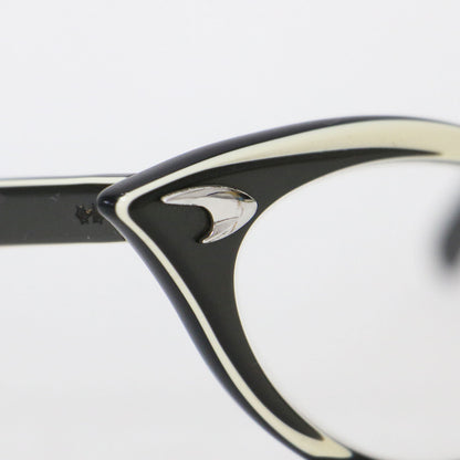 キャットアイ セルフレーム 眼鏡 / アイウェア 配色 メタル パーツ ヴィンテージ