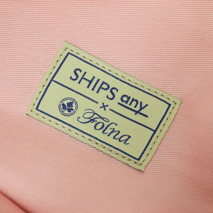 × SHIPS any 別注 ナイロン トートバッグ / 舟形 レザーハンドル