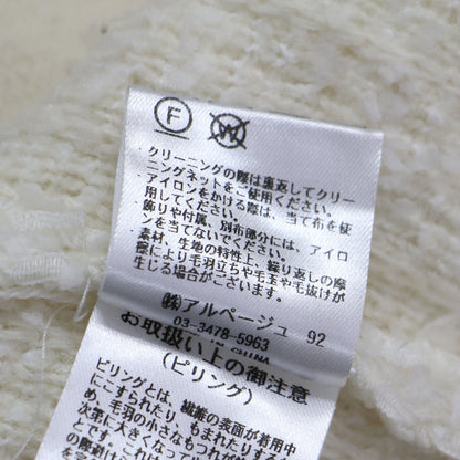 22秋冬 ツイード ニット ジャケット / カーディガン ノーカラー 長袖 リブ 金釦