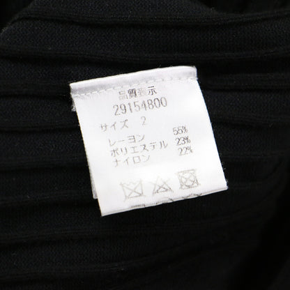 バックリボン パール ノースリーブ ニット / クルーネック リブ